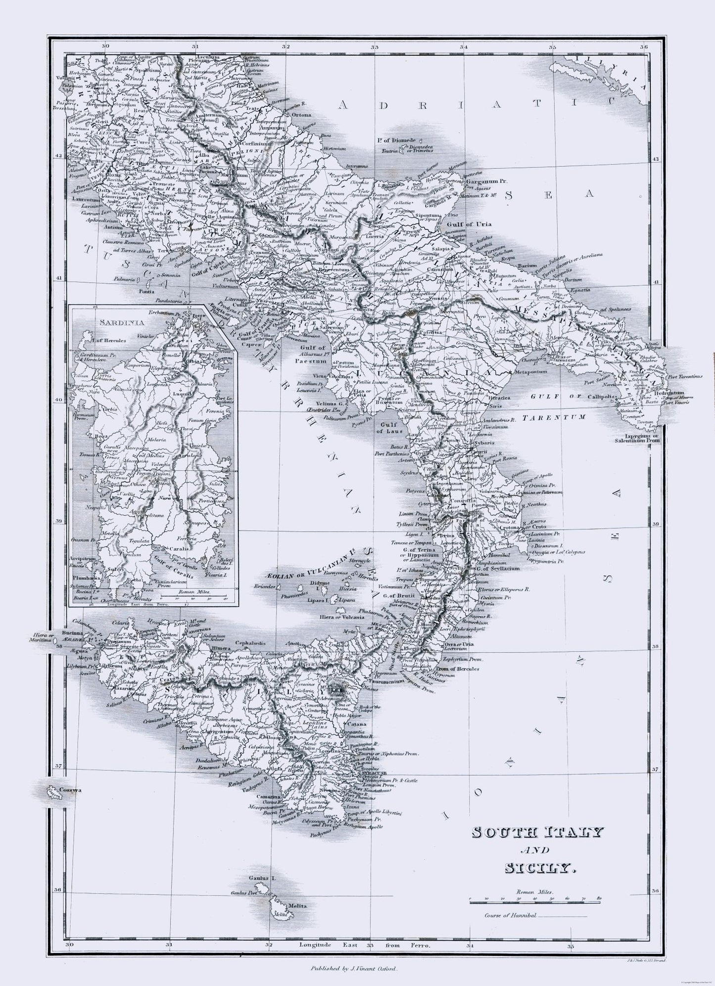 Historic Map - Sicily Italy - Oxford 1828 - 23 x 31.75 - Vintage Wall Art