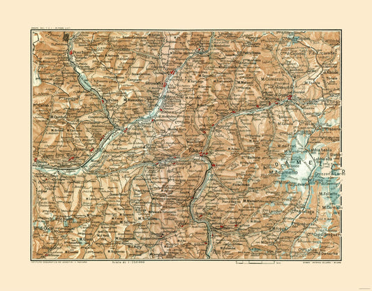 Historic Map - Edolo Region Italy - Bertarelli 1914 - 29.40 x 23 - Vintage Wall Art