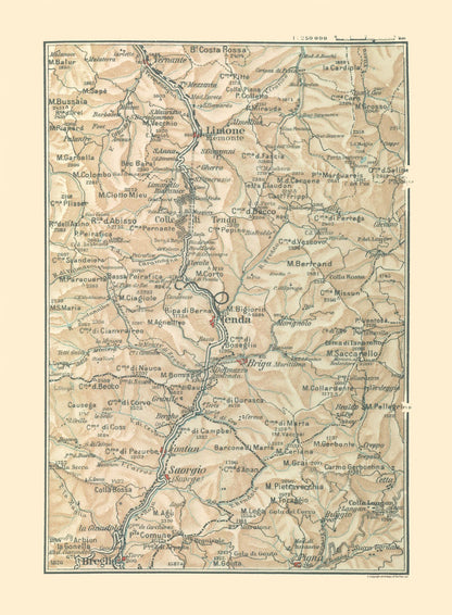 Historic Map - Italy Northwest Towns - Bertarelli 1914 - 23 x 31.27 - Vintage Wall Art