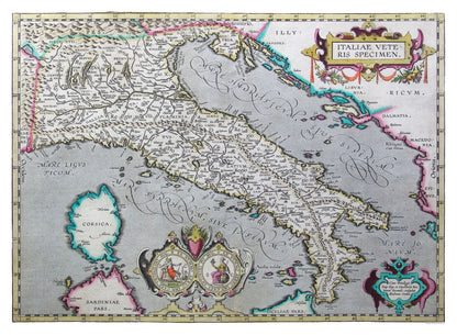 Historic Map - Italy Ancient - Ortelius 1570 - 31.39 x 23 - Vintage Wall Art