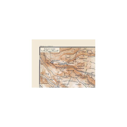 Historic Map - Porto Grande Sicily Italy - Baedeker 1880 - 30.27 x 23 - Vintage Wall Art