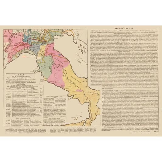 Historic Map - Italy - Le Sage 1801 - 33.56 x 23 - Vintage Wall Art
