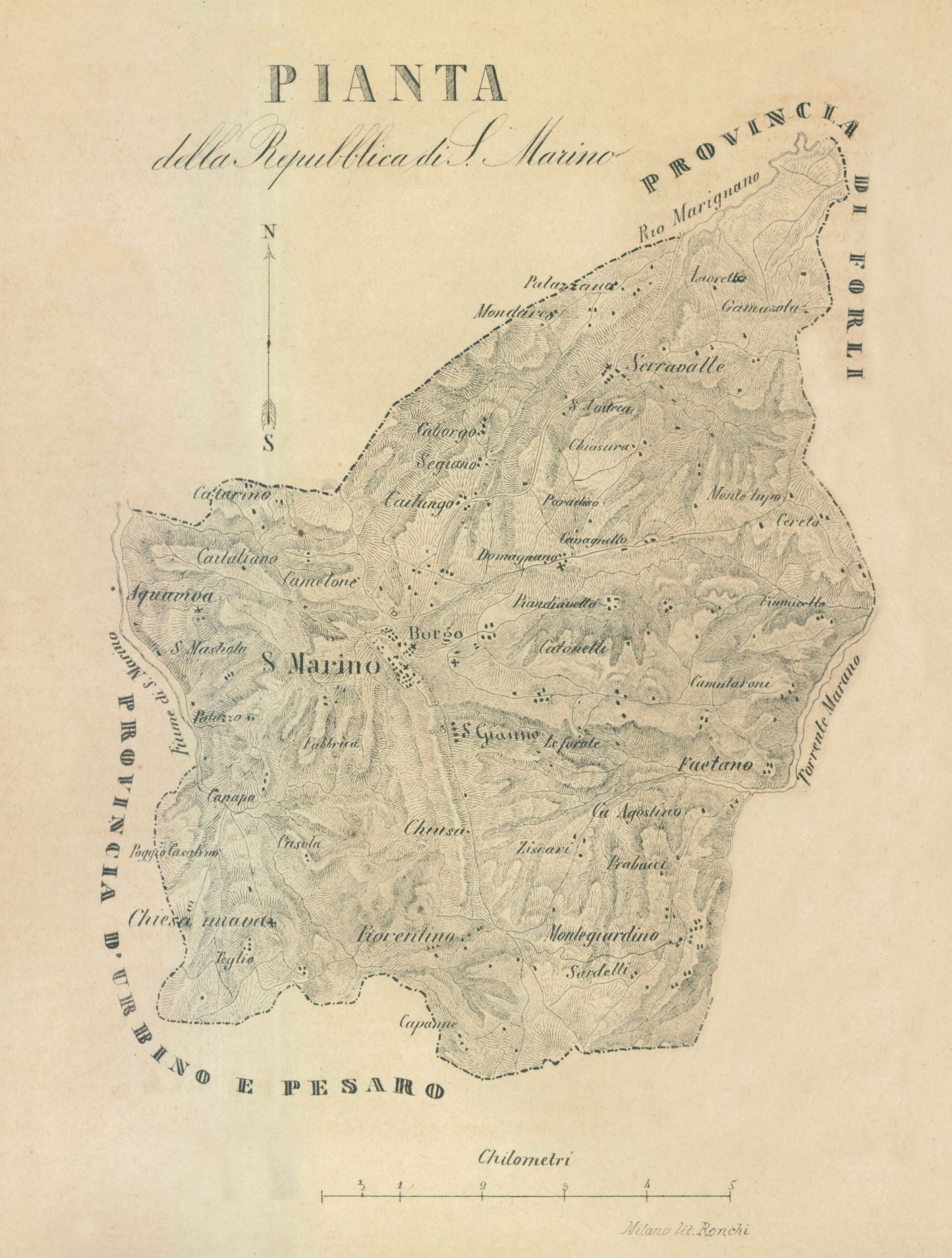 Historic Map - Pianta Italy - Castro 1870 - 23 x 30.93 - Vintage Wall Art