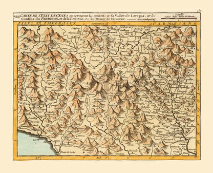 Historic Map - Genoa Province Italy - Robert 1748 - 28.44 x 23 - Vintage Wall Art