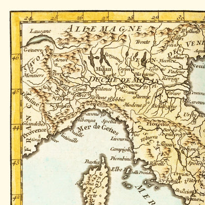 Historic Map - Italy - Robert 1748 - 23.02 x 23 - Vintage Wall Art