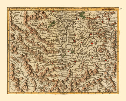 Historic Map - Italy Northwest - Robert 1748 - 28.54 x 23 - Vintage Wall Art