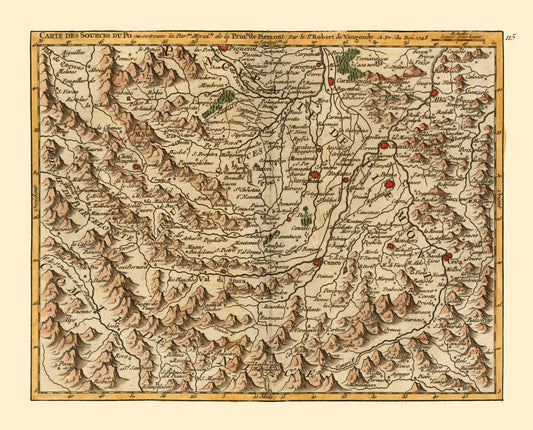 Historic Map - Italy Northwest - Robert 1748 - 28.54 x 23 - Vintage Wall Art