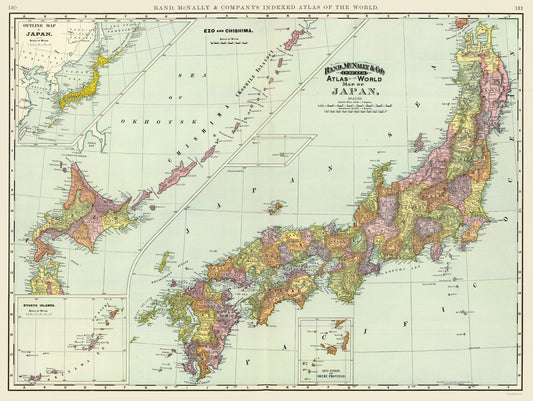 Historic Map - Japan - Rand McNally 1897 - 30.60 x 23 - Vintage Wall Art