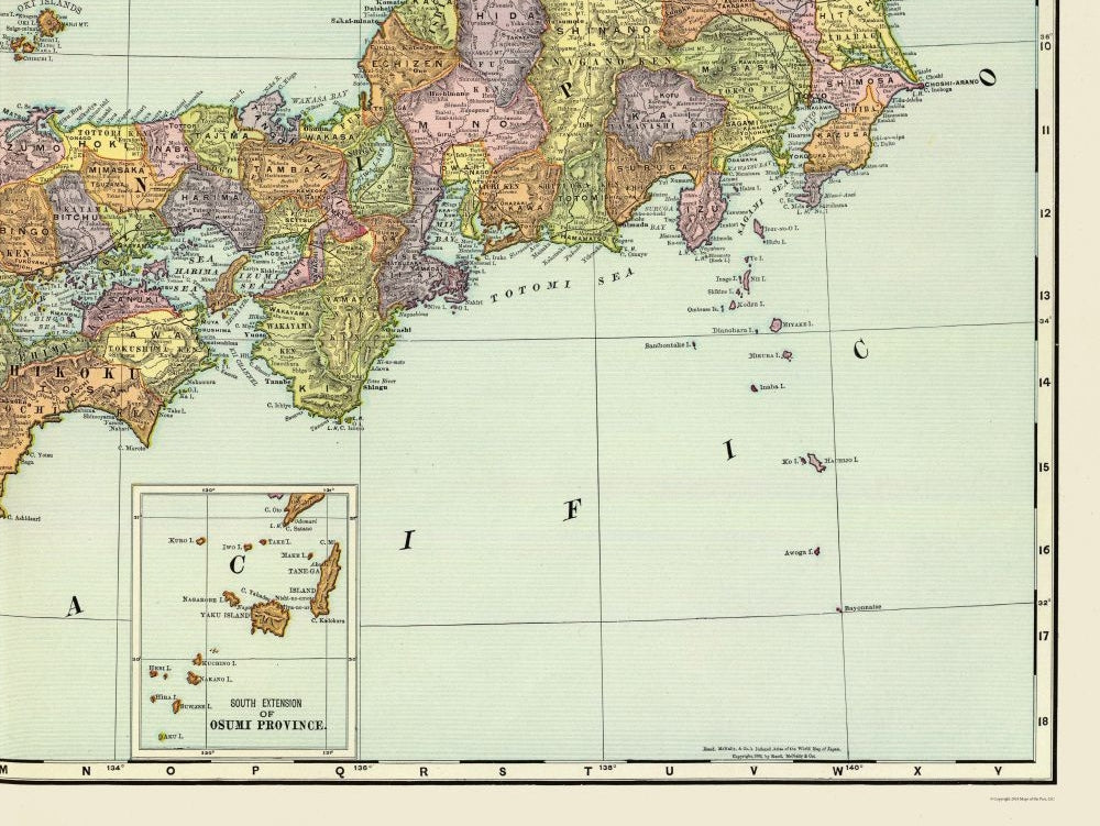 Historic Map - Japan - Rand McNally 1897 - 30.60 x 23 - Vintage Wall Art