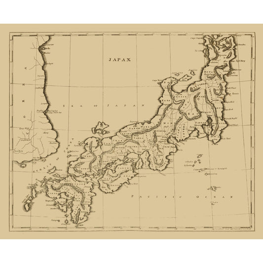 Historic Map - Japan Ancient - Arrowsmith 1812 - 28.07 x 23 - Vintage Wall Art