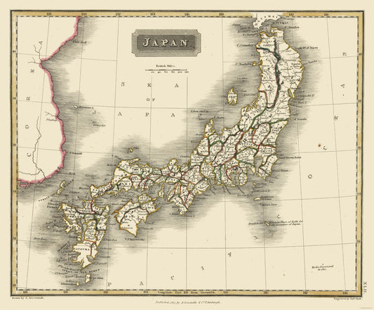 Historic Map - Japan - Constable 1817 - 27.78 x 23 - Vintage Wall Art