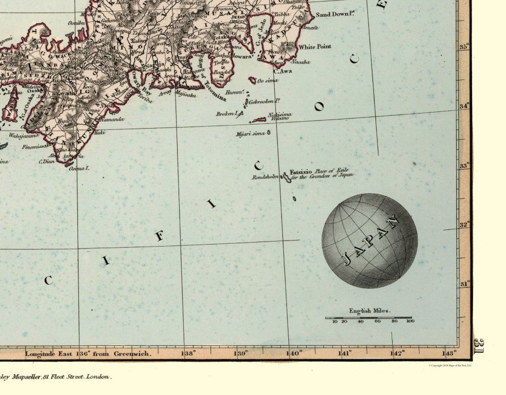 Historic Map - Japan - Gruchley 1845 - 29.49 x 23 - Vintage Wall Art