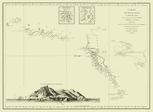 Historic Map - North Japan - Kaftrikum 1643 - 31.52 x 23 - Vintage Wall Art