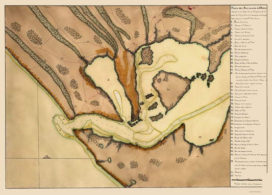 Historic Map - Lagoa dos Patos Brazil - Garzia 1700 - 23 x 32.02 - Vintage Wall Art