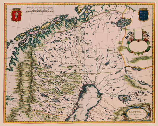 Historic Map - Lapland Region Finland - Blaeu 1662 - 23 x 28.61 - Vintage Wall Art