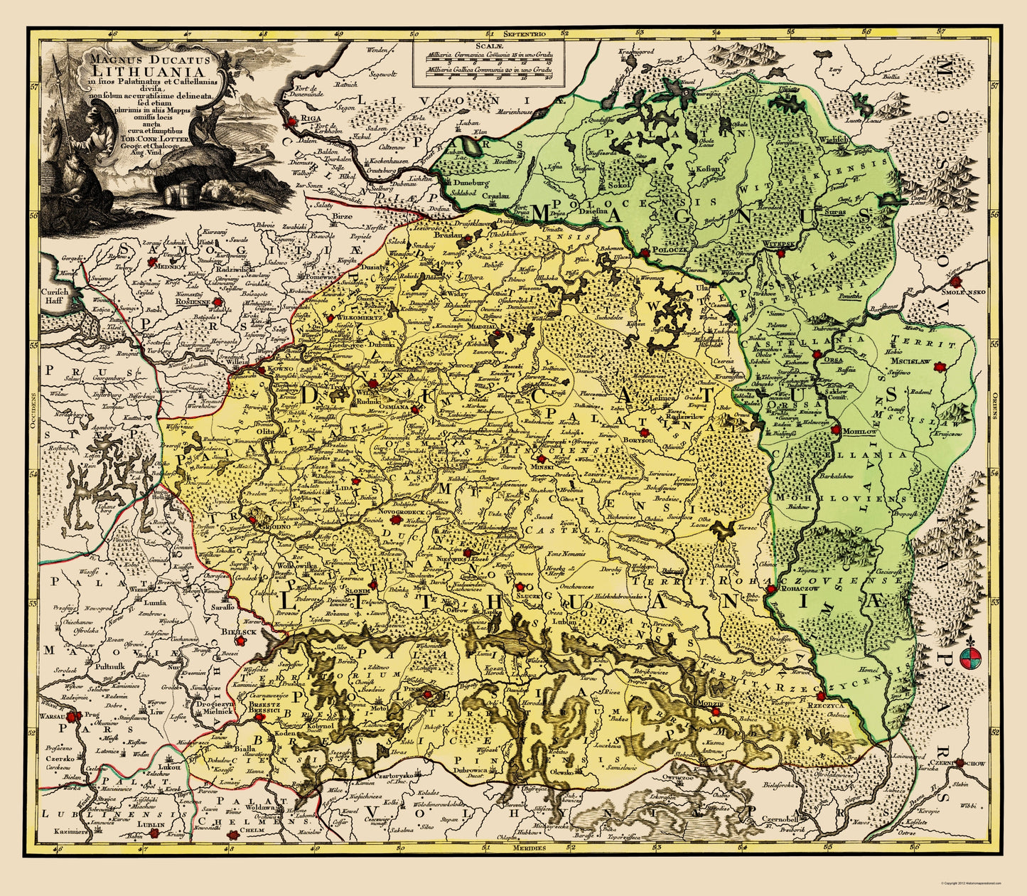 Historic Map - Lithuania Magnus Ducatus Eastern Europe - Ottens 1788 - 23 x 26.38 - Vintage Wall Art