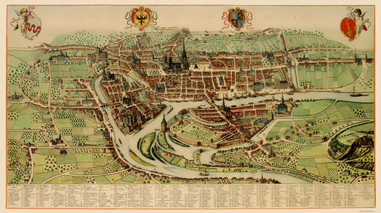 Historic Map - Liege Belgium - Blaeu 1649 - 23 x 41.20 - Vintage Wall Art