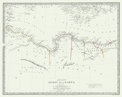 Historic Map - Libya Ancient - Smith 1840 - 28.94 x 23 - Vintage Wall Art