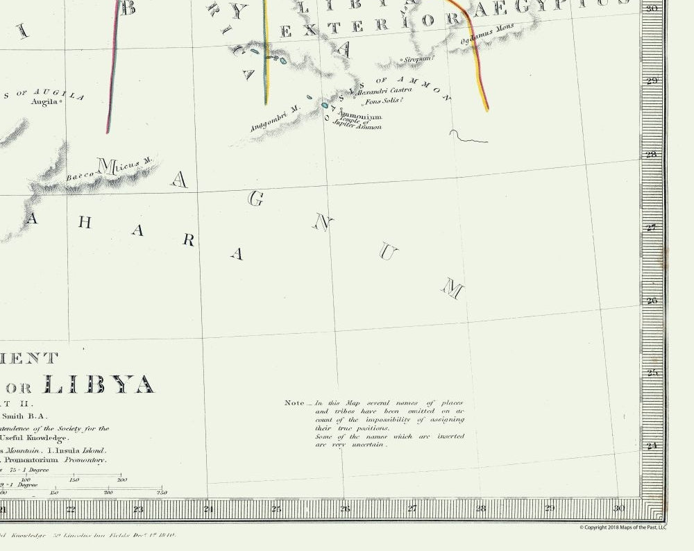 Historic Map - Libya Ancient - Smith 1840 - 28.94 x 23 - Vintage Wall Art