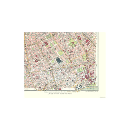 Historic Map - Regents Park Camden Town London - Bartholomew 1921 - 28.49 x 23 - Vintage Wall Art