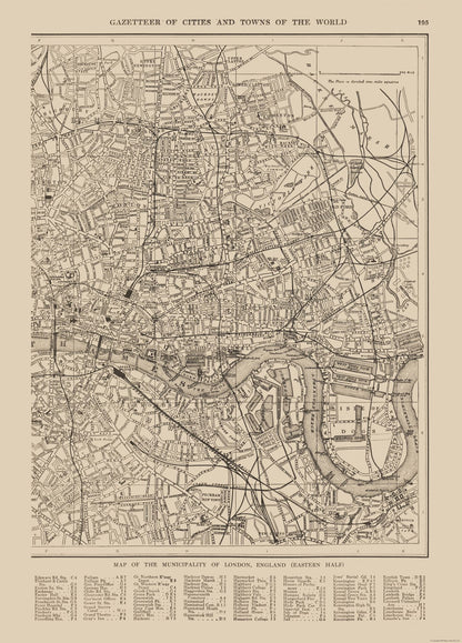 Historic Map - London Eastern - Reynold 1921 - 23 x 32.04 - Vintage Wall Art