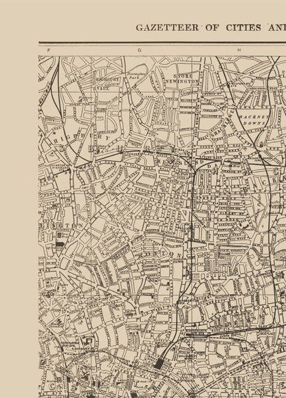 Historic Map - London Eastern - Reynold 1921 - 23 x 32.04 - Vintage Wall Art