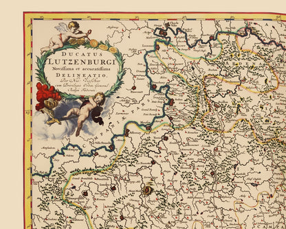 Historic Map - Luxembourg - Visscher 1680 - 23 x 28.64 - Vintage Wall Art