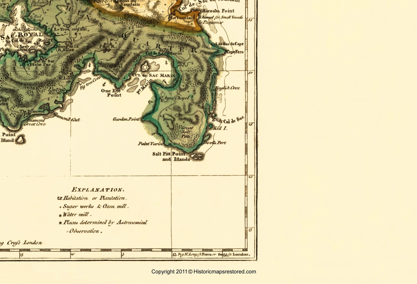 Historic Map - Martinique - Jefferys 1760 - 23 x 33.79 - Vintage Wall Art