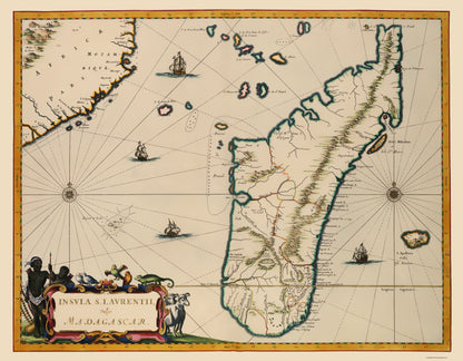 Historic Map - Madagascar - Blaeu 1662 - 23 x 29.50 - Vintage Wall Art