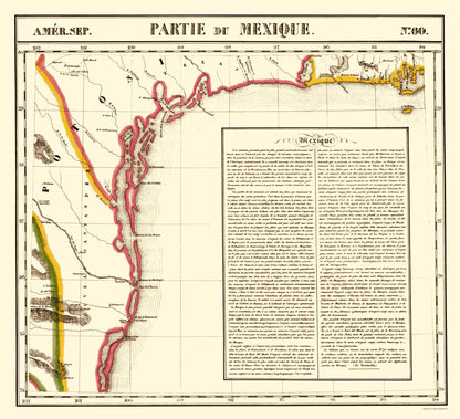 Historic Map - Mexico United States Gulf Coast - Vandermaelen 1827 - 23 x 25.28 - Vintage Wall Art