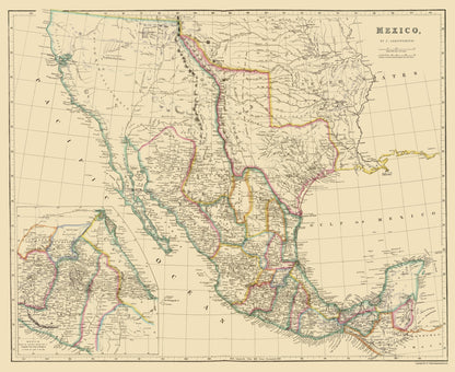 Historic Map - Mexico - Arrowsmith 1844 - 23 x 28.17 - Vintage Wall Art