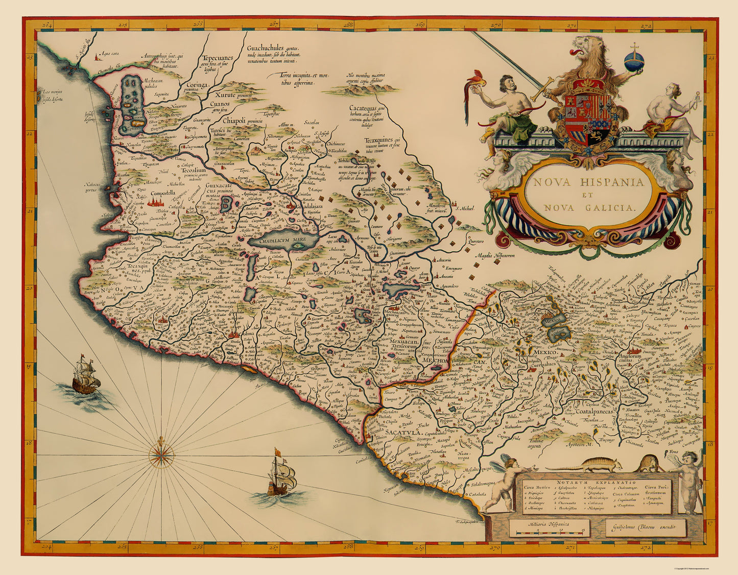 Historic Map - Mexico - Blaeu 1635 - 23 x 29.52 - Vintage Wall Art