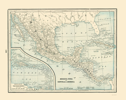 Historic Map - Mexico Cuba Central America - Rathbun 1893 - 23 x 28 - Vintage Wall Art