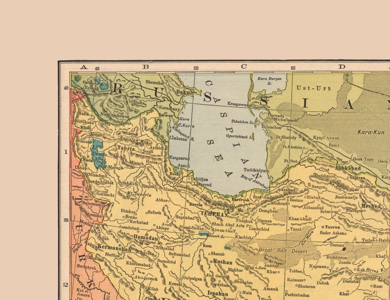 Historic Map - Persia Afganistan Balochistan - Hammond 1910 - 29.84 x 23 - Vintage Wall Art