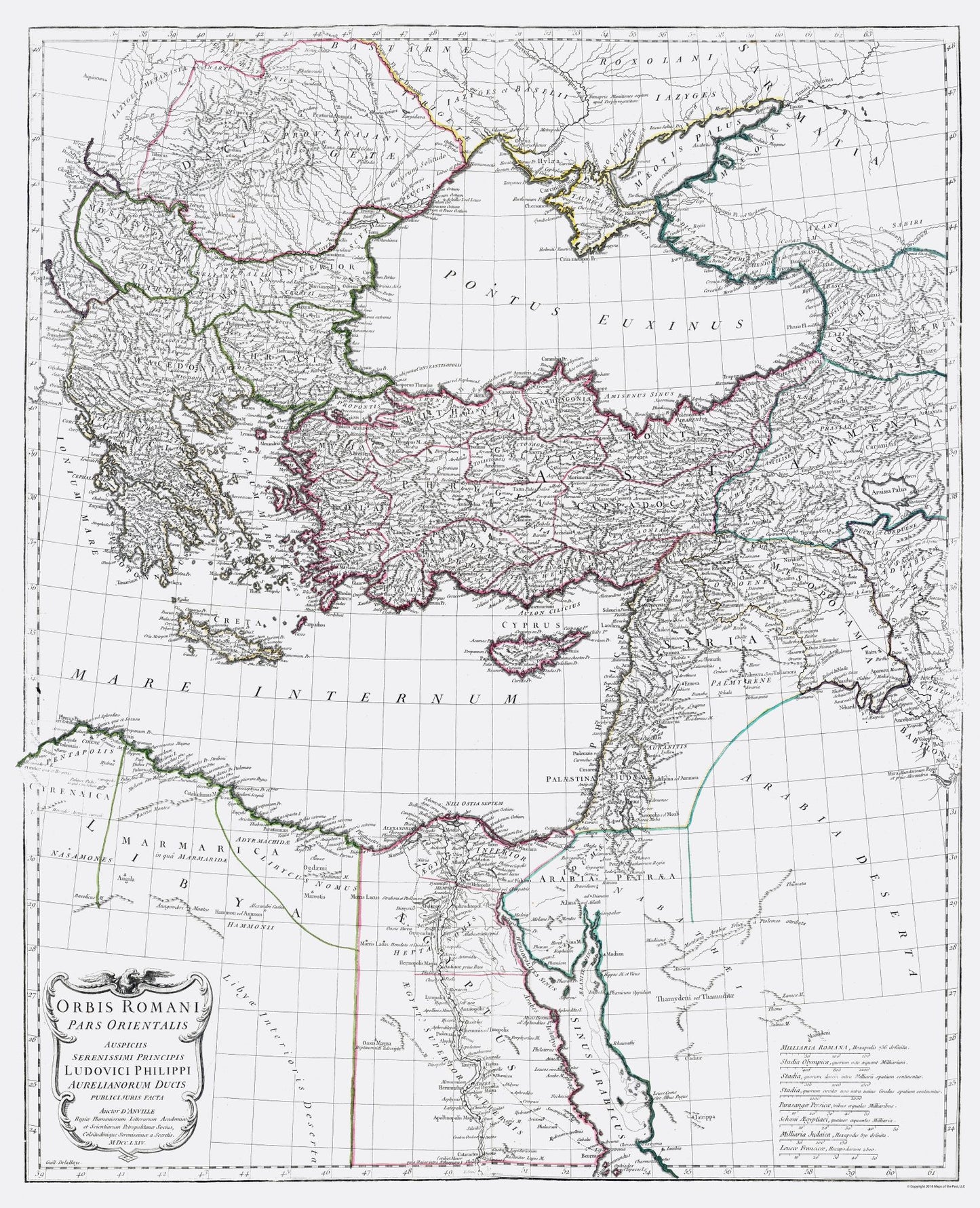 Historic Map - Greece Turkey Syria Ancient Middle East - D'Anville 1799 - 23 x 28.35 - Vintage Wall Art