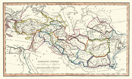 Historic Map - Alexanders Travels - Fenner 1830 - 38.54 x 23 - Vintage Wall Art