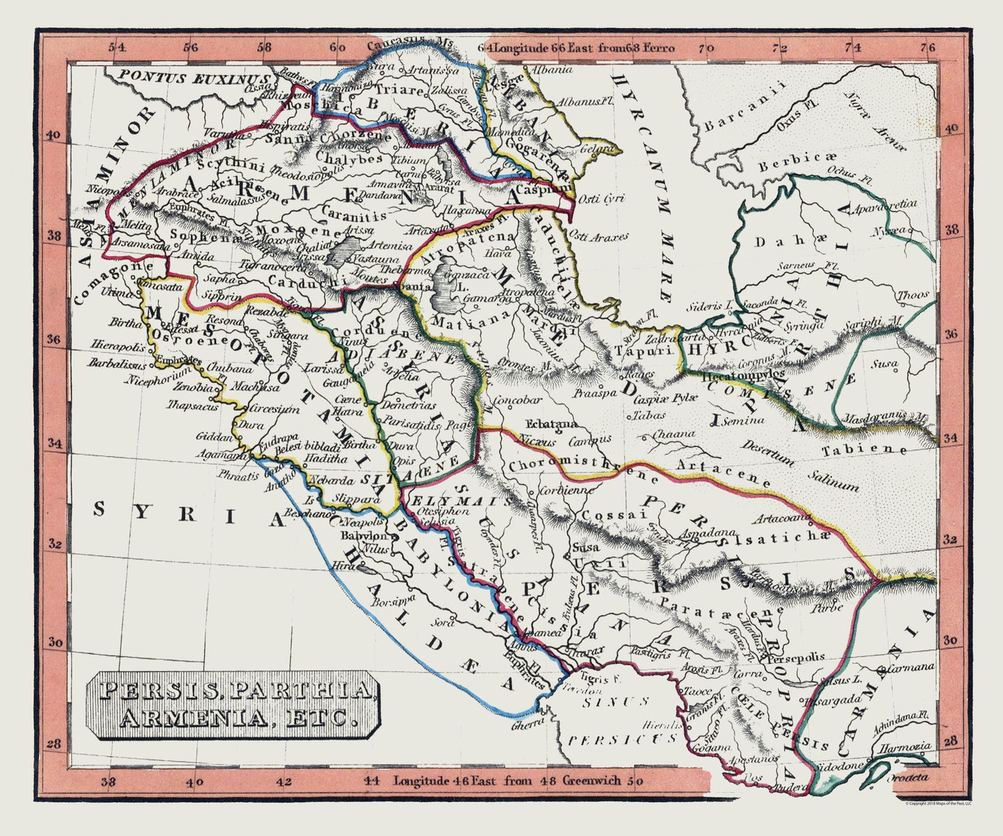 Historic Map - Persia Armenia Parthia Empires - Fenner 1830 - 27.60 x 23 - Vintage Wall Art