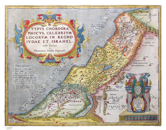 Historic Map - Judea Israel - Ortelius 1570 - 29.31 x 23 - Vintage Wall Art