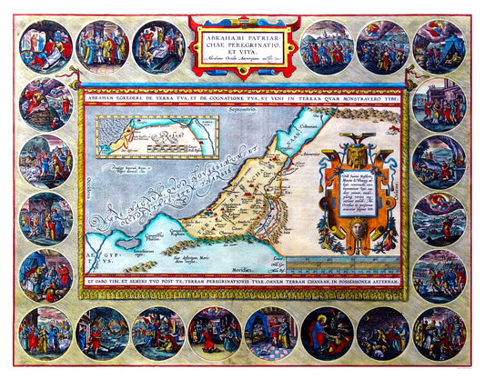 Historic Map - Abraham Travels - Ortelius 1570 - 29.41 x 23 - Vintage Wall Art