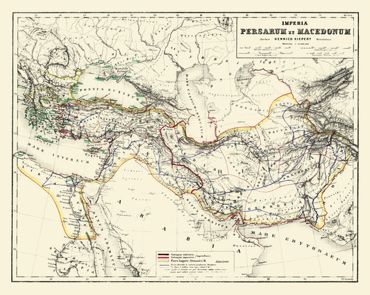 Historic Map - Persian Macedonian Empires - Kiepert 1903 - 28.92 x 23 - Vintage Wall Art