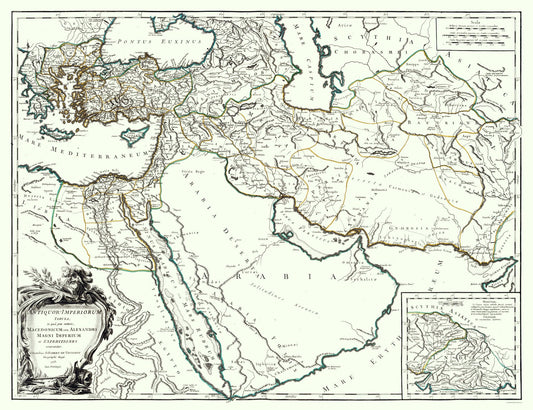 Historic Map - Middle East Alexander the Great - Vaugondy 1757 - 29.92 x 23 - Vintage Wall Art