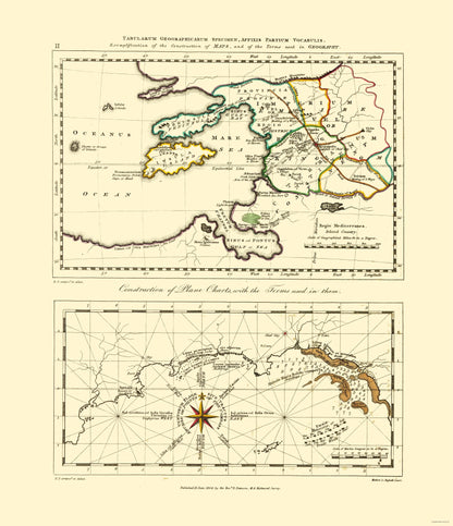 Historic Map - Mediterranean - Patteson 1804 - 23 x 26.68 - Vintage Wall Art