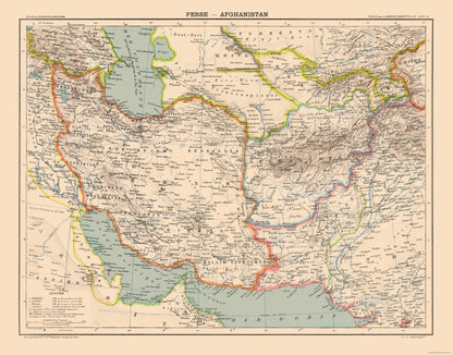 Historic Map - Afganistan Persia - Schrader 1908 - 29.33 x 23 - Vintage Wall Art