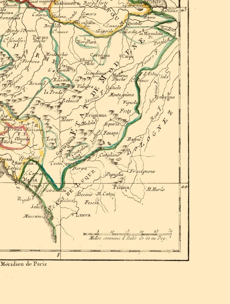 Historic Map - Milan Region Italy - Santini 1794 - 23 x 30.36 - Vintage Wall Art