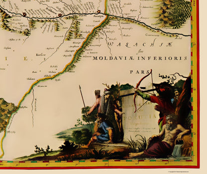 Historic Map - Moldova Ukraine - Blaeu 1662 - 23 x 27.41 - Vintage Wall Art