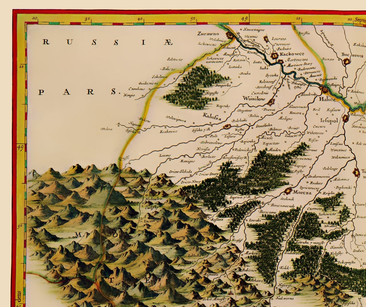 Historic Map - Moldova Ukraine - Blaeu 1662 - 23 x 27.41 - Vintage Wall Art