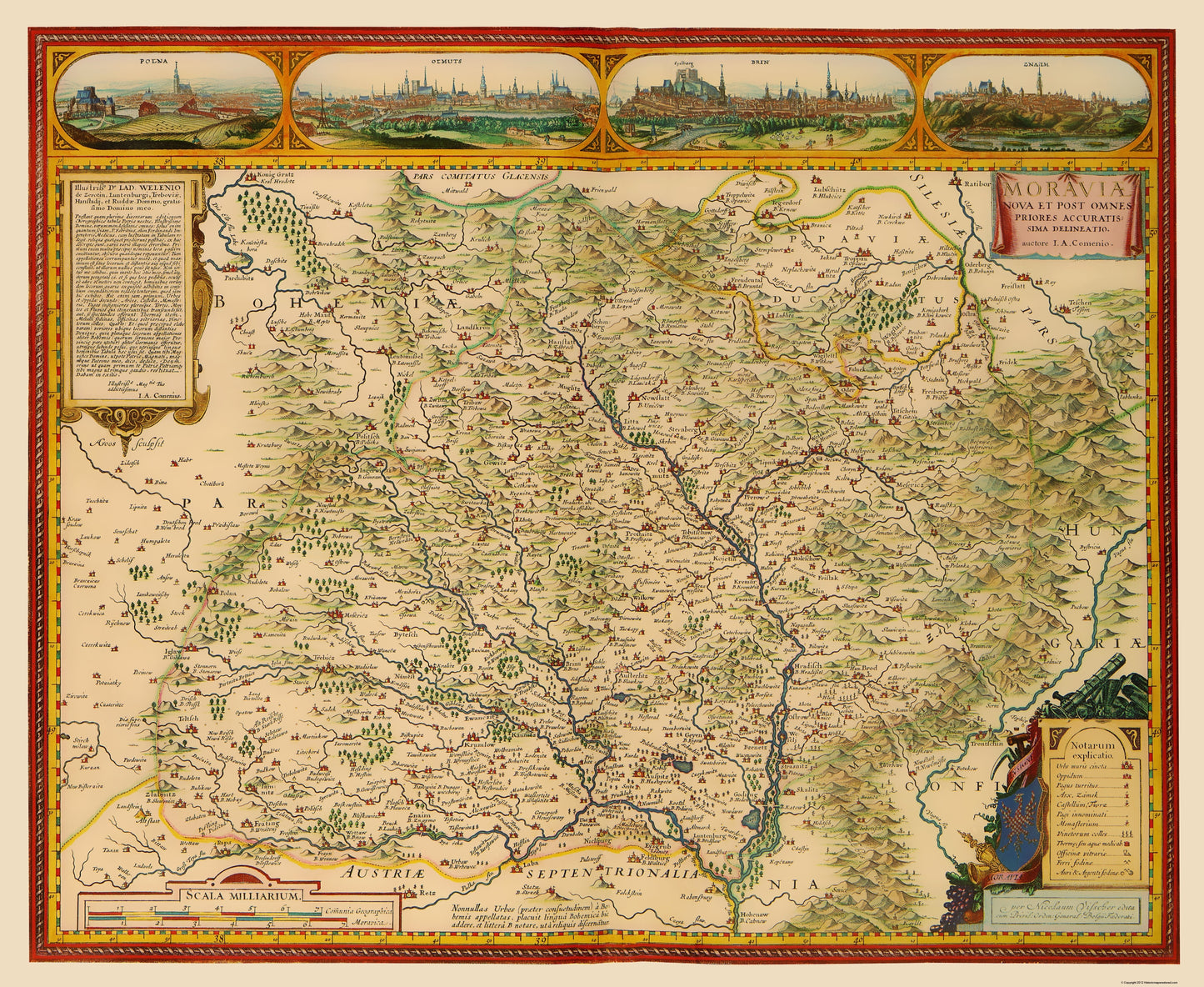Historic Map - Moravia Czech Republic - Visscher 1681 - 23 x 28.07 - Vintage Wall Art