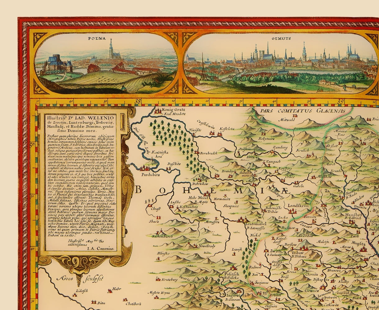 Historic Map - Moravia Czech Republic - Visscher 1681 - 23 x 28.07 - Vintage Wall Art