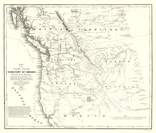 Historic Map - Oregon Territory United States - Stansbury 1838 - 23 x 27.03 - Vintage Wall Art