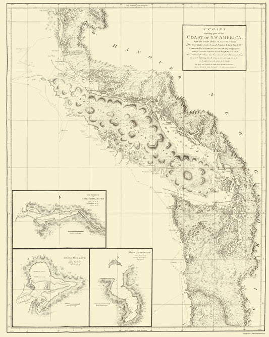 Historic Map - North American Northwest Coast - Robinson 1798 - 23 x 28.83 - Vintage Wall Art